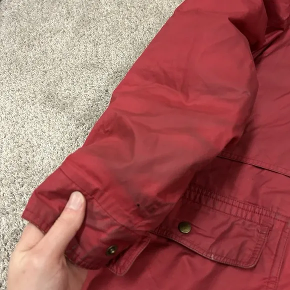 Vintage Eddie Bauer Goose Down Puffer Jacket Women's Large Red Full Zip