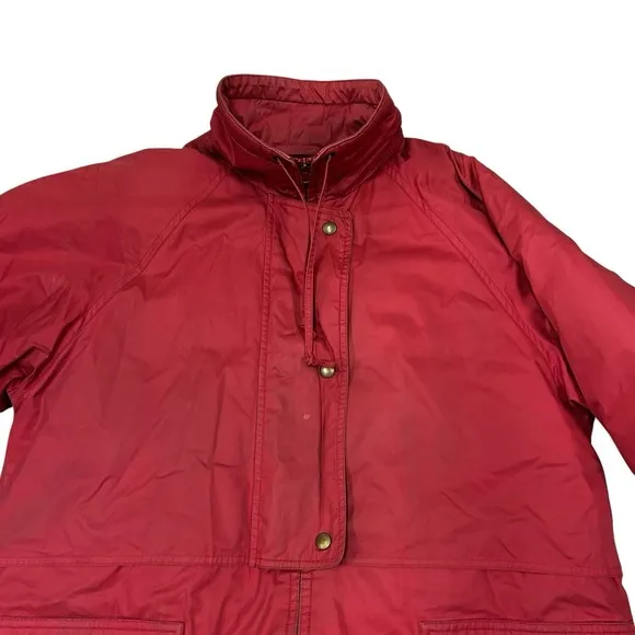 Vintage Eddie Bauer Goose Down Puffer Jacket Women's Large Red Full Zip