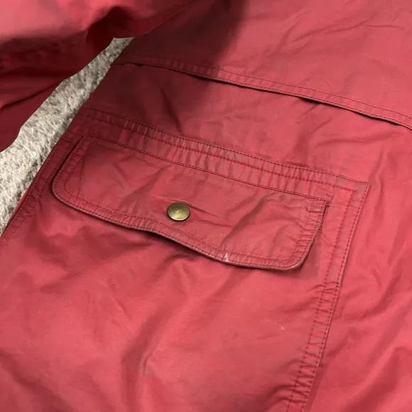 Vintage Eddie Bauer Goose Down Puffer Jacket Women's Large Red Full Zip