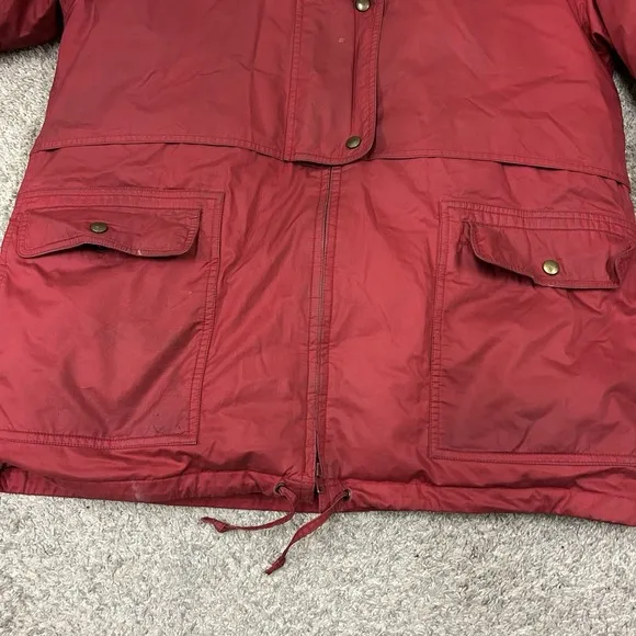 Vintage Eddie Bauer Goose Down Puffer Jacket Women's Large Red Full Zip
