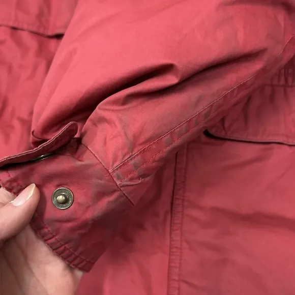 Vintage Eddie Bauer Goose Down Puffer Jacket Women's Large Red Full Zip
