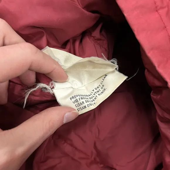 Vintage Eddie Bauer Goose Down Puffer Jacket Women's Large Red Full Zip