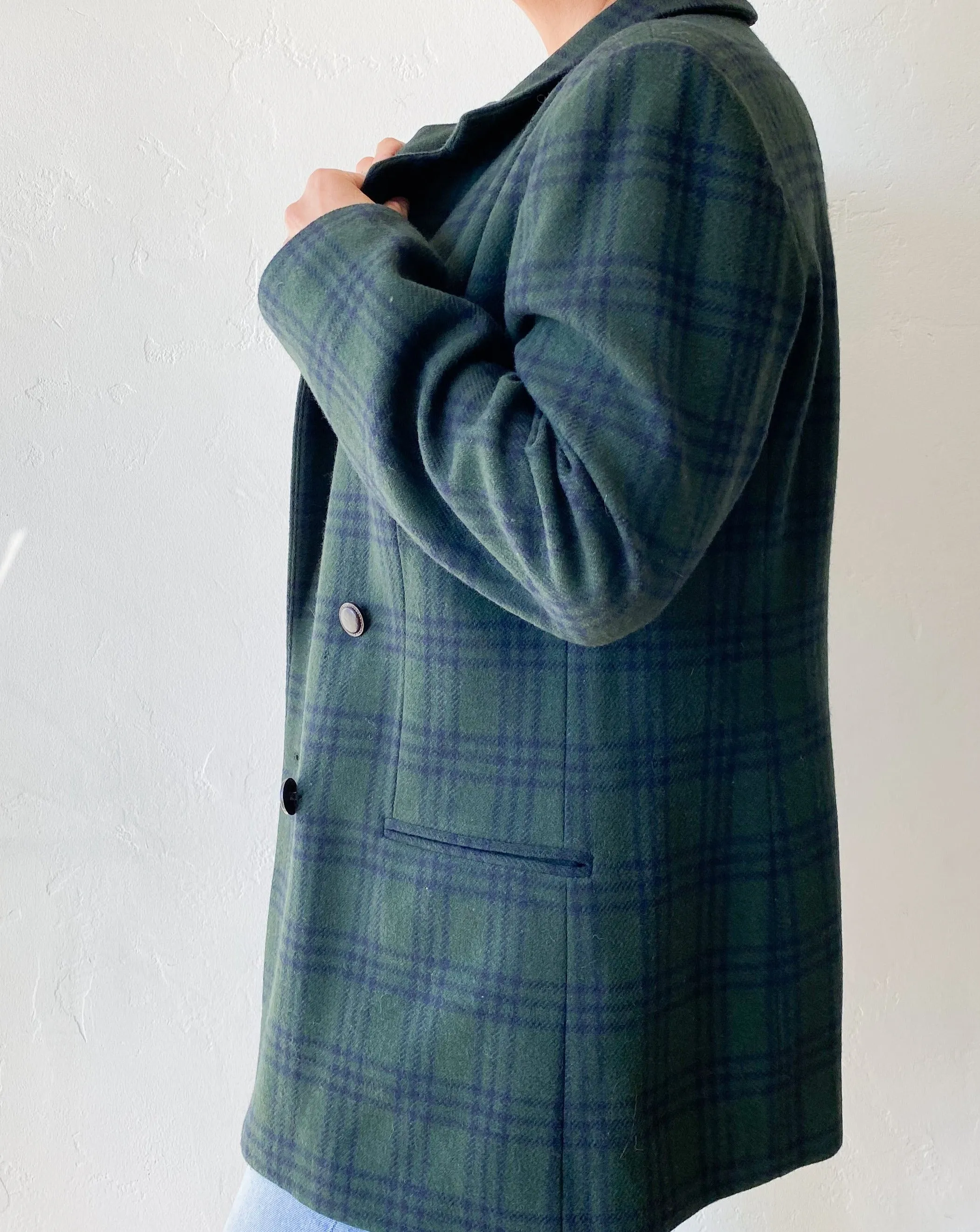 Vintage Green Plaid Blazer