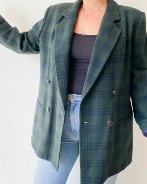 Vintage Green Plaid Blazer