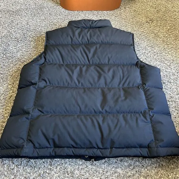 Vintage L.L. Bean Women's Puffer Down Vest Jacket Size XL Black Zip Snap Quilted