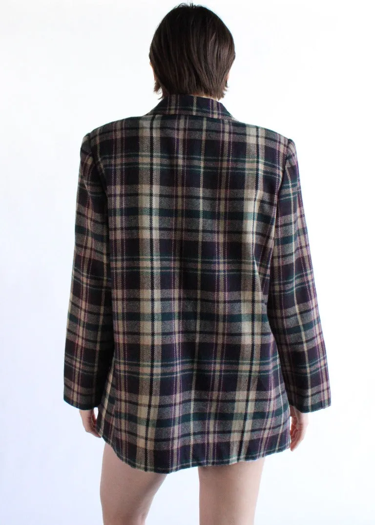 Vintage Plaid Blazer S0582