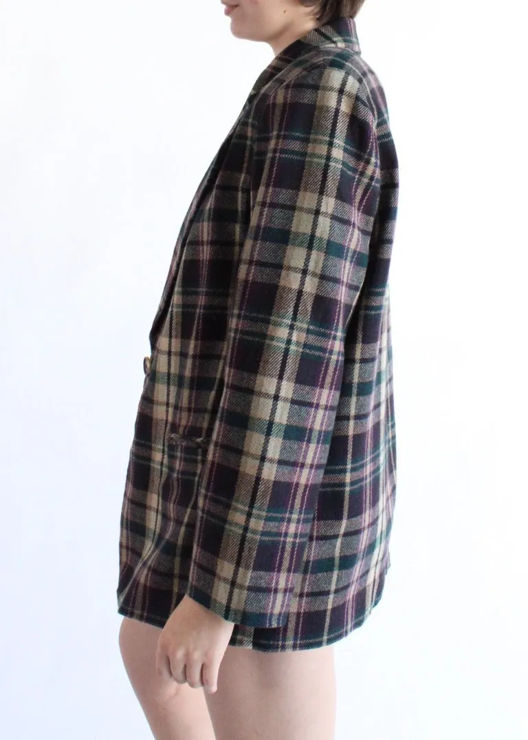 Vintage Plaid Blazer S0582