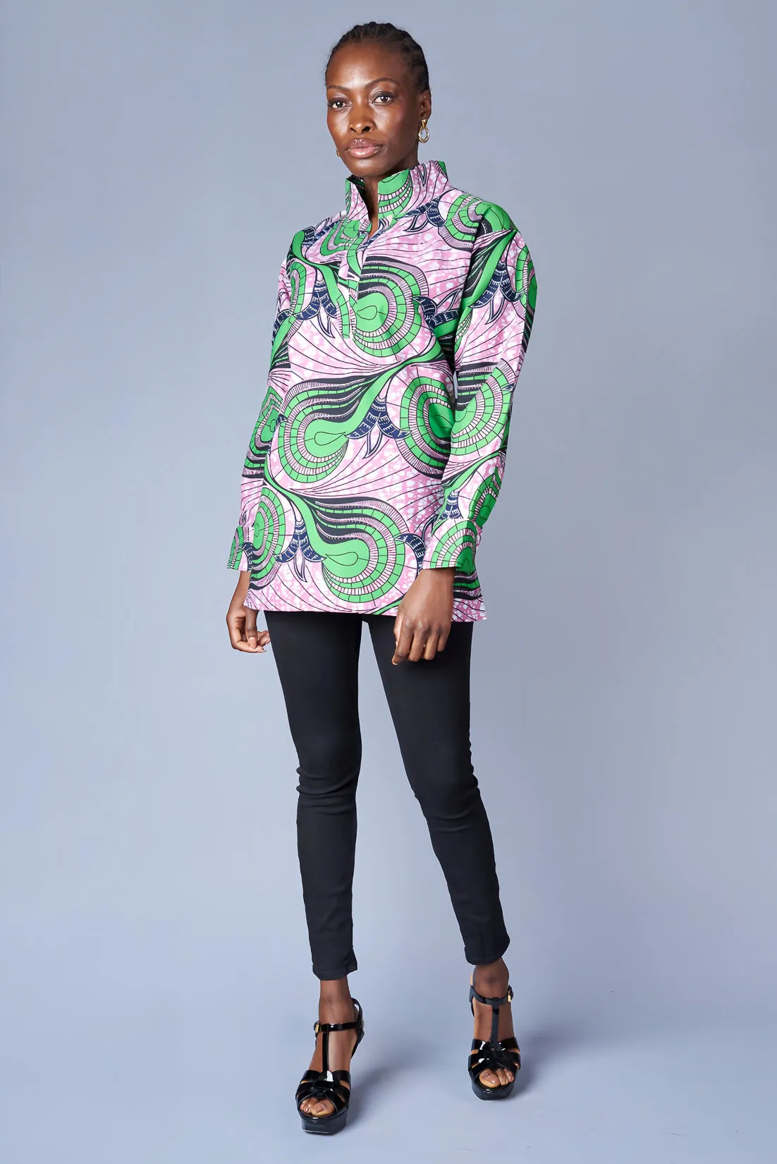 VIOLACEOUS & LIME BOYFRIEND BLOUSE