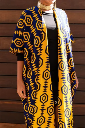 Wakanda Kimono- Mustard/Blue