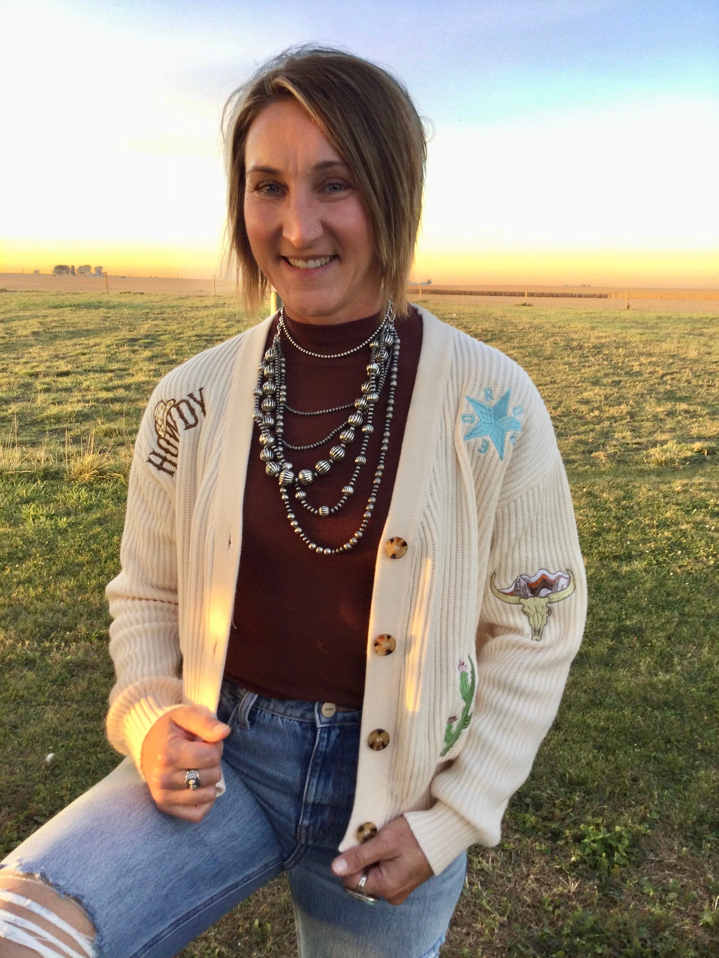 Western Embroidered Cardigan
