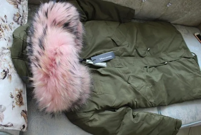 Winter Jacket Women 2018 Large Real Raccoon Fur Hooded White Duck Down Jacket Thick Warm Loose Female Parkas Women Winter Coat