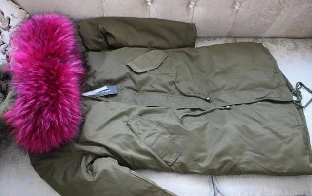 Winter Jacket Women 2018 Large Real Raccoon Fur Hooded White Duck Down Jacket Thick Warm Loose Female Parkas Women Winter Coat
