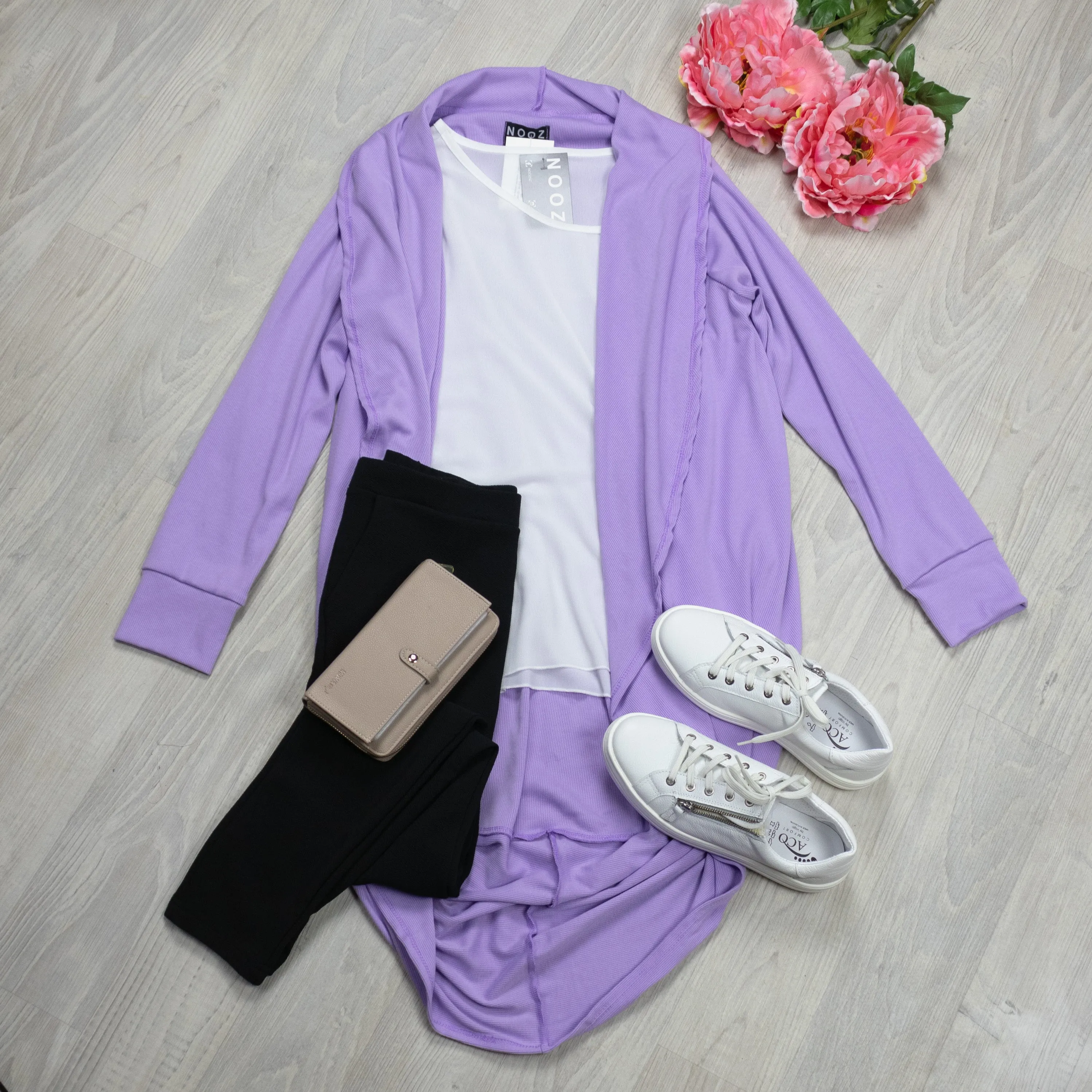 Wisteria- Ribbed Long Kimono Cardi