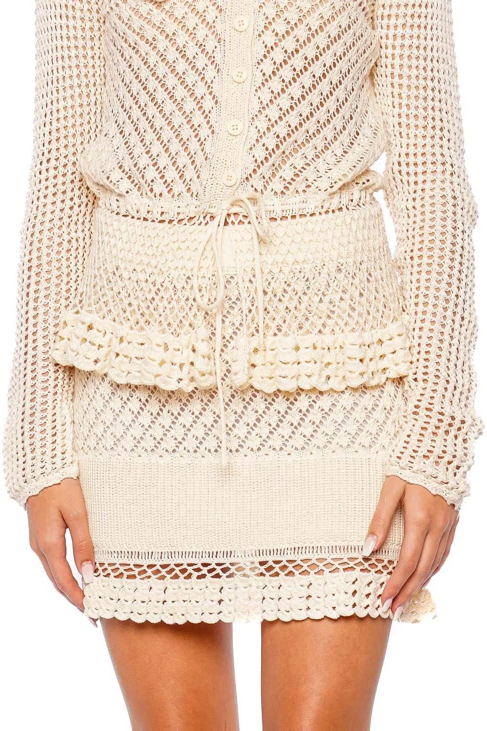 Wolfgang Ruffled Knit Mini Skirt