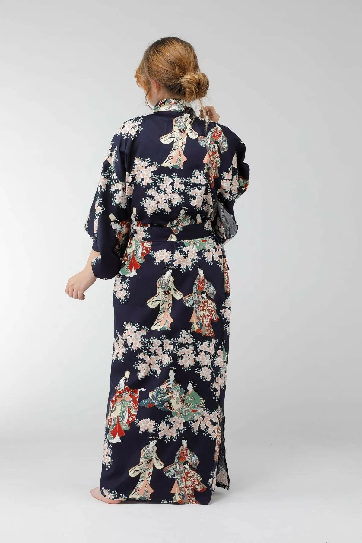 Women Flower Viewing Cotton Sateen Kimono