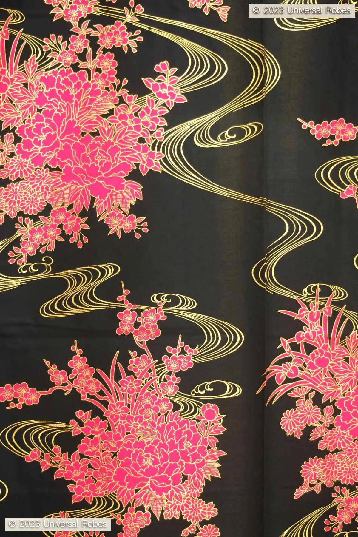 Women Flowing Peony Cotton Yukata Kimono