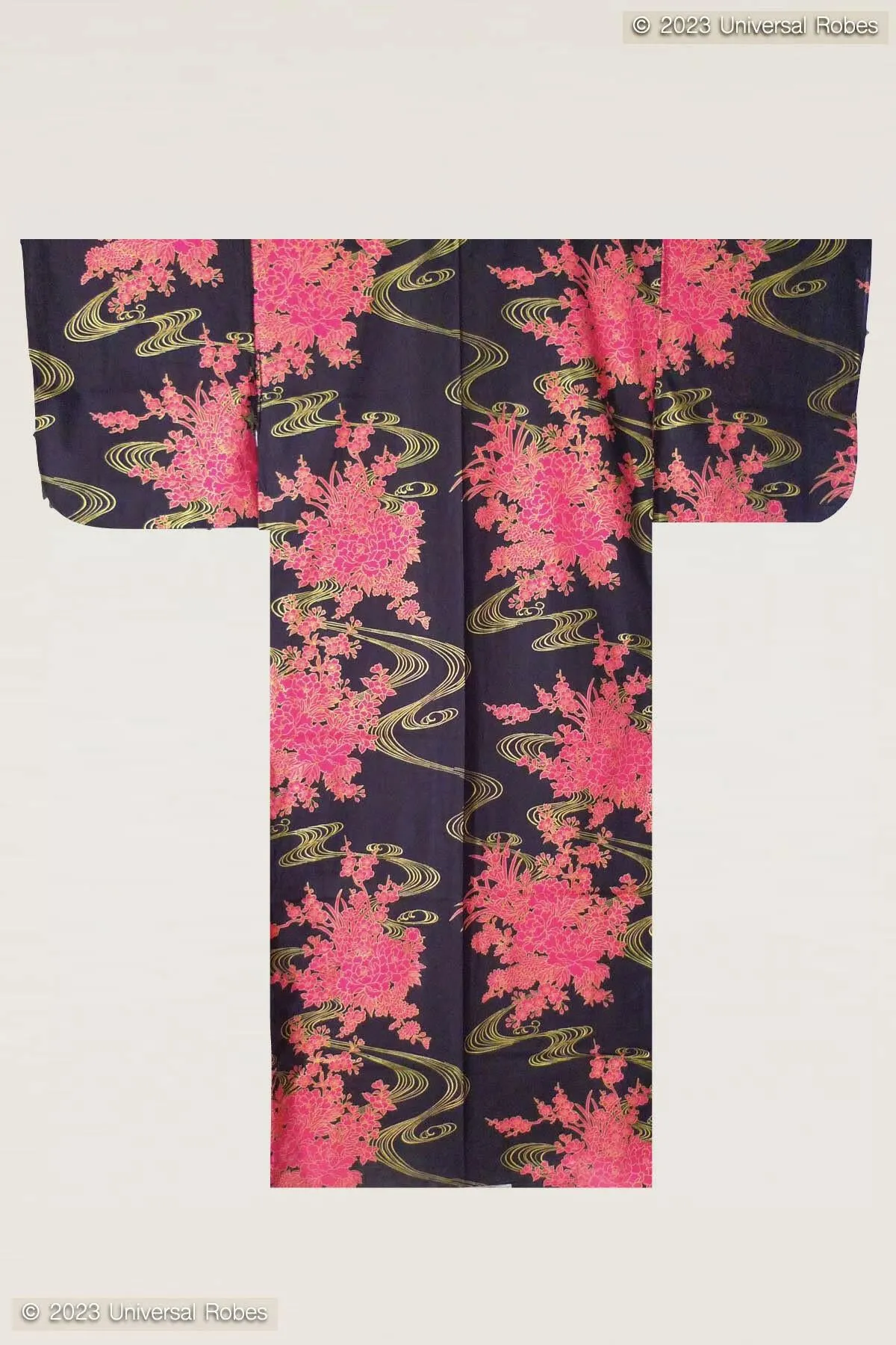 Women Flowing Peony Cotton Yukata Kimono