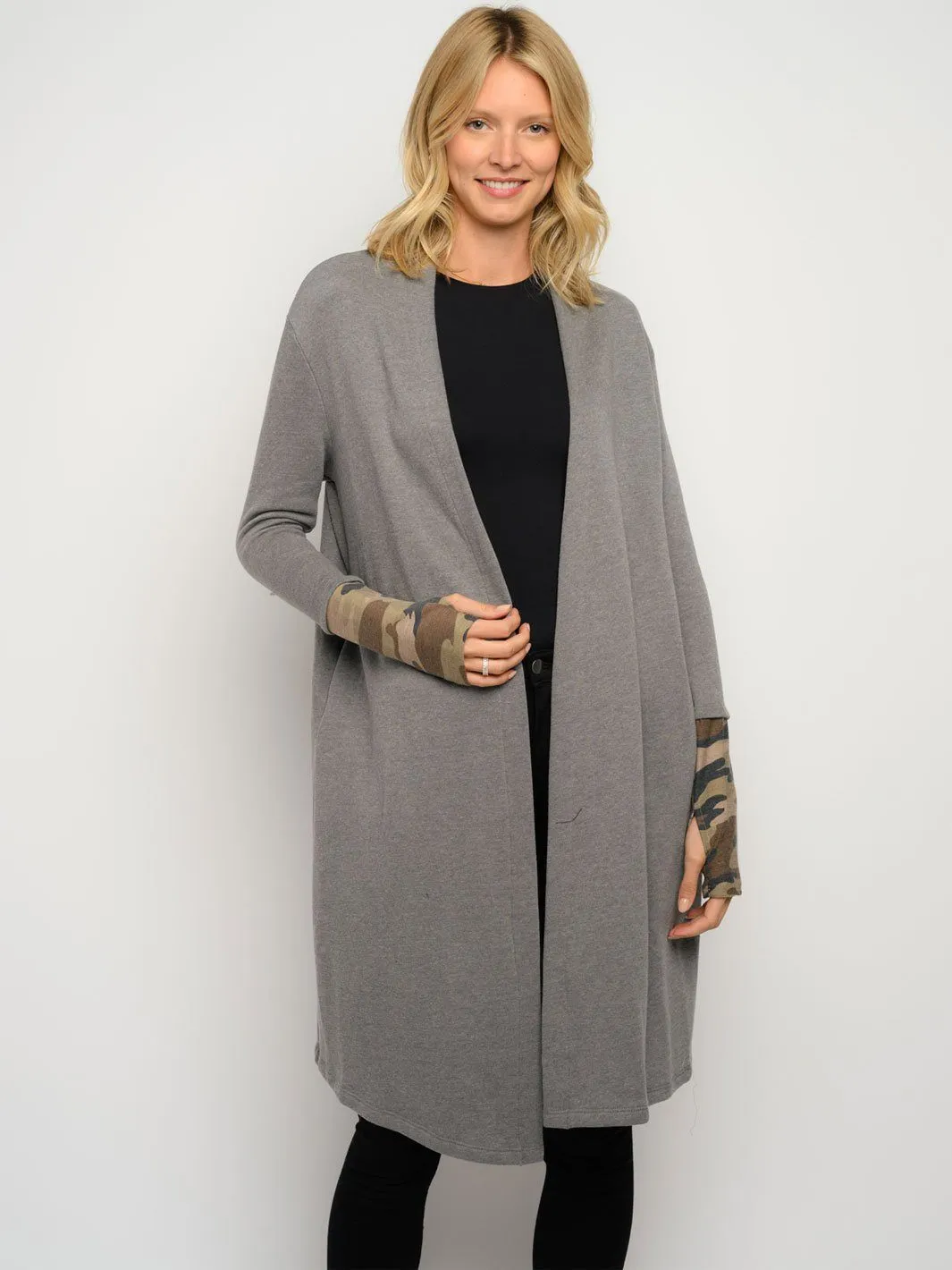 WOMEN'S ANIMAL PRINT LONG SLEEVE CARDIGAN