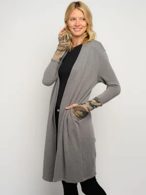 WOMEN'S ANIMAL PRINT LONG SLEEVE CARDIGAN