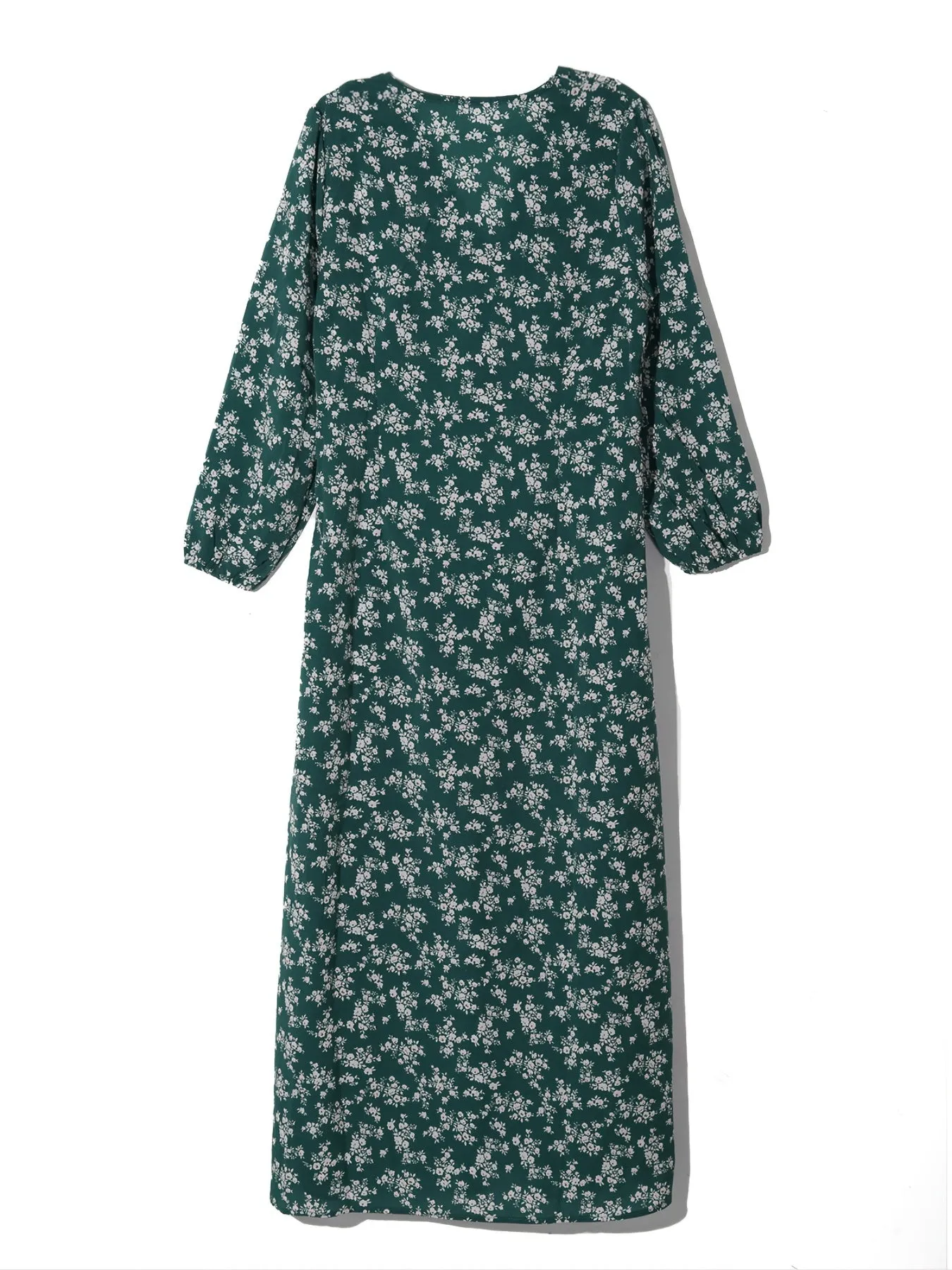Women's Dirty Floral V Neck Long Sleeve Maxi Dress
