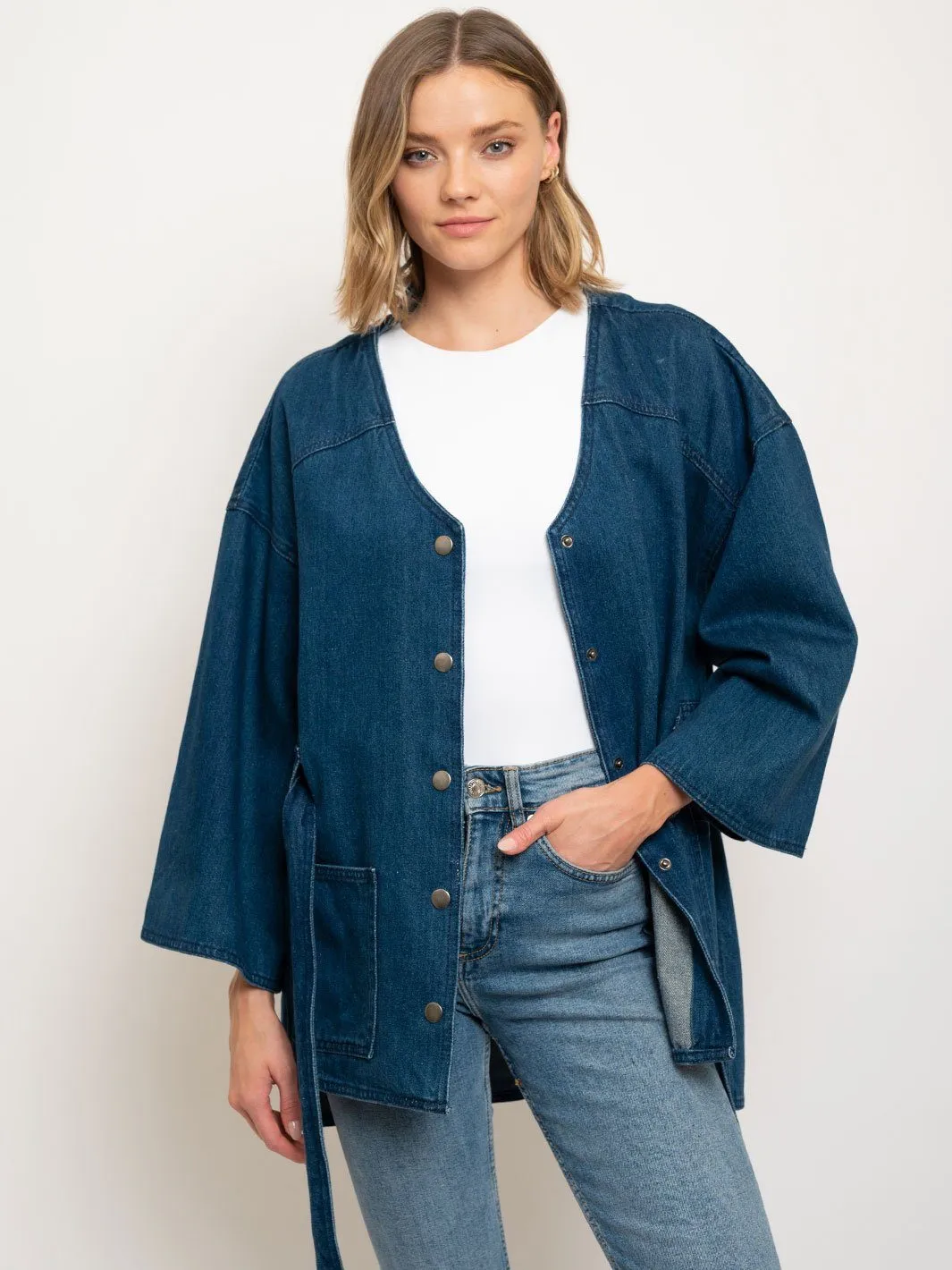 WOMEN'S KIMONO DENIM JACKET