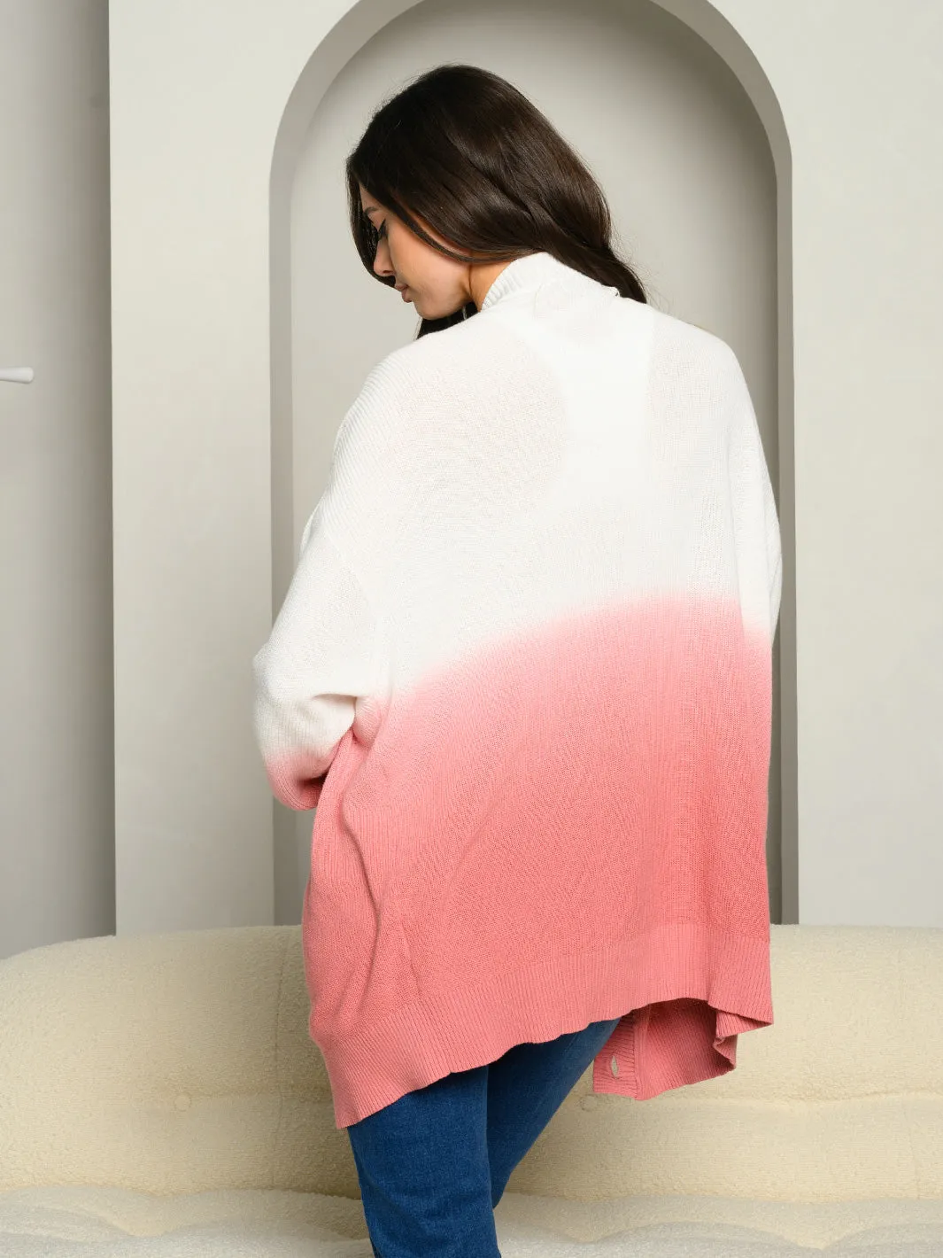 WOMEN'S LONG SLEEVE BUTTON UP COLOR BLOCK SWEATER CARDIGAN