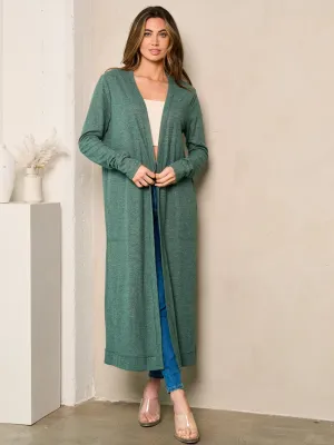 WOMEN'S LONG SLEEVE OPEN FRONT SOLID CARDIGAN