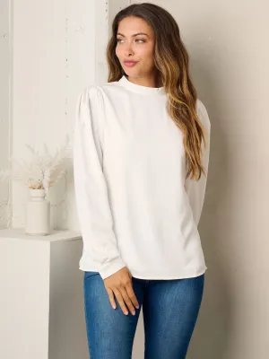 WOMEN'S LONG SLEEVE SOLID BLOUSE TOP