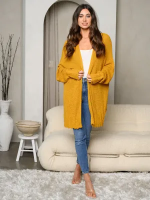 WOMEN'S LONG SLEEVE SOLID KNIT CARDIGAN