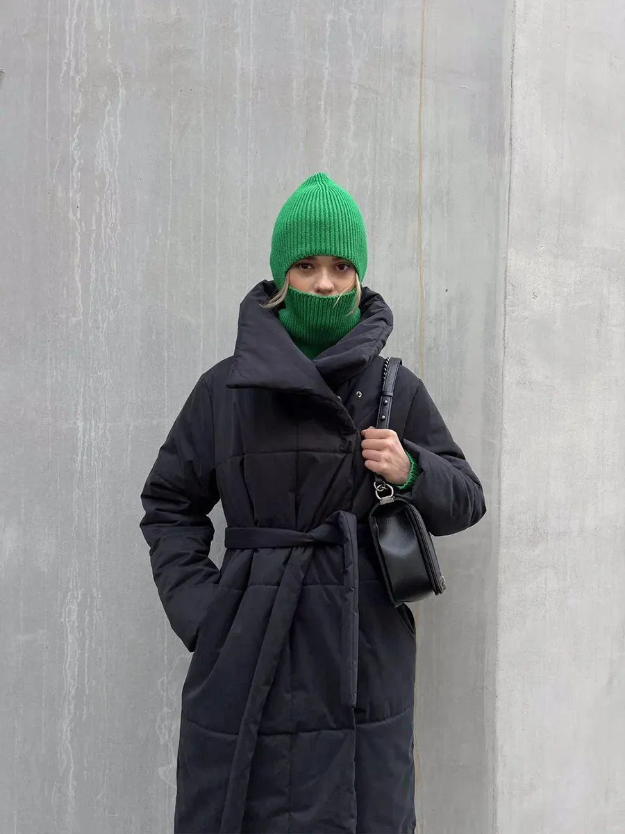 Women’s Long Windproof Puffer Parka for Winter