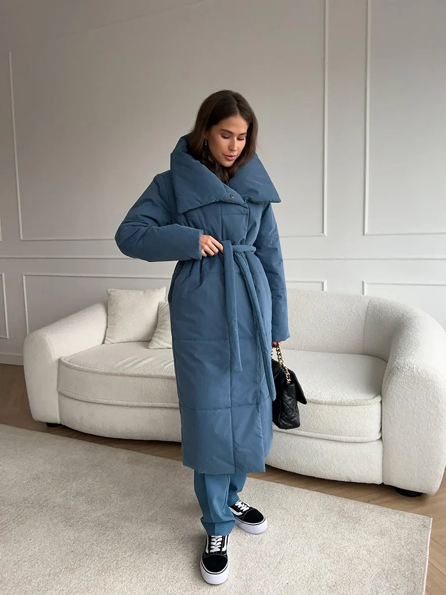 Women’s Long Windproof Puffer Parka for Winter