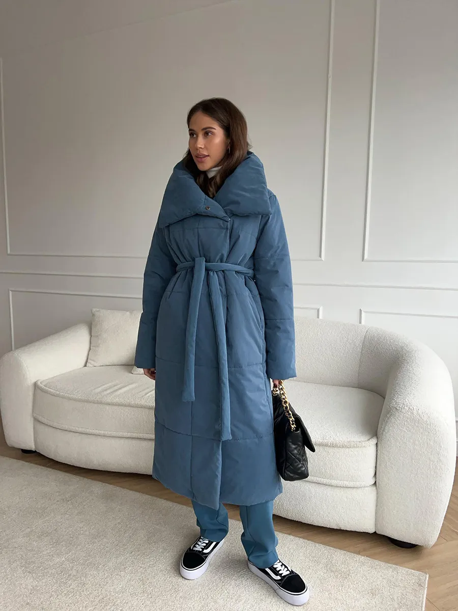 Women’s Long Windproof Puffer Parka for Winter