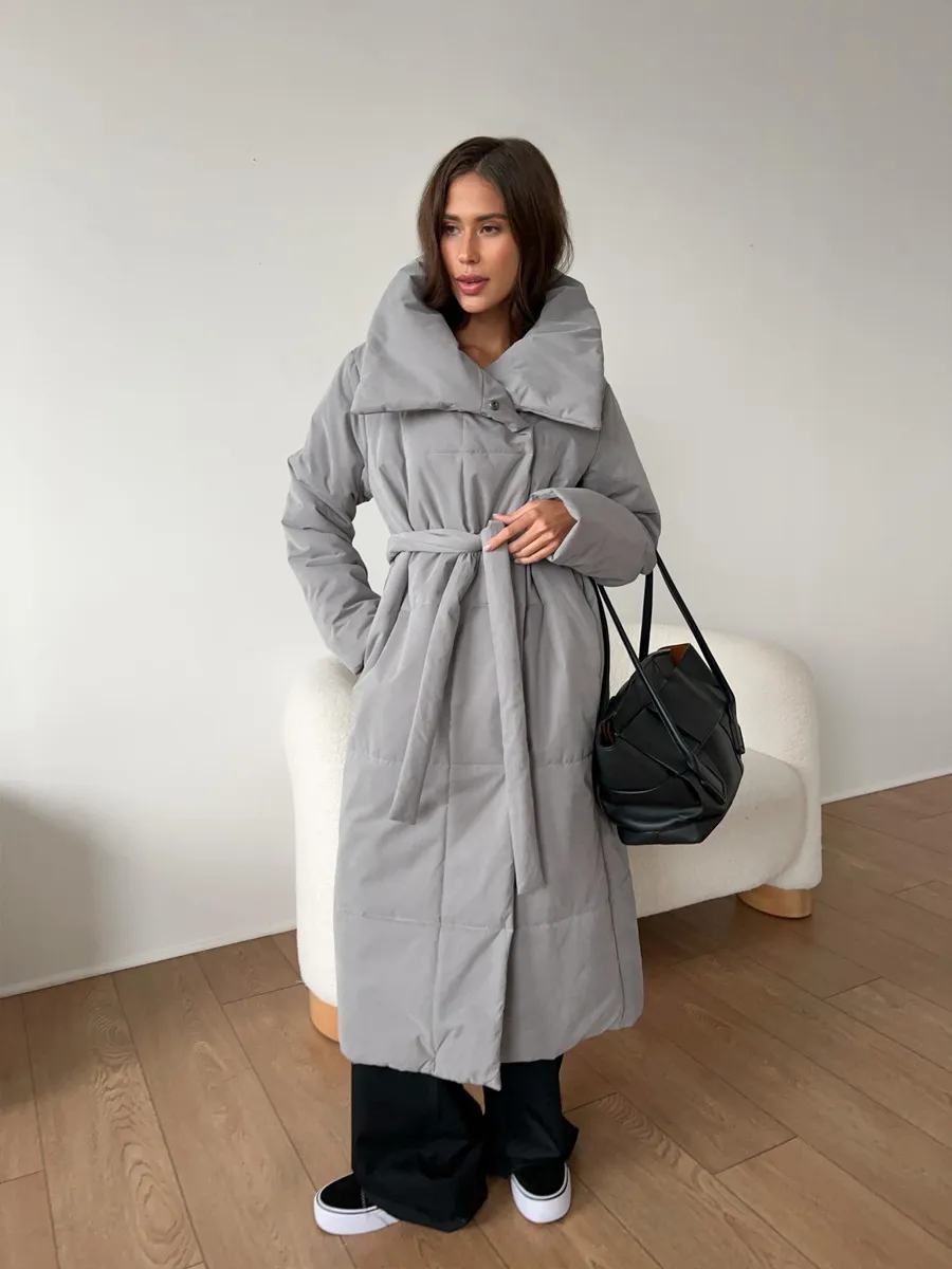 Women’s Long Windproof Puffer Parka for Winter