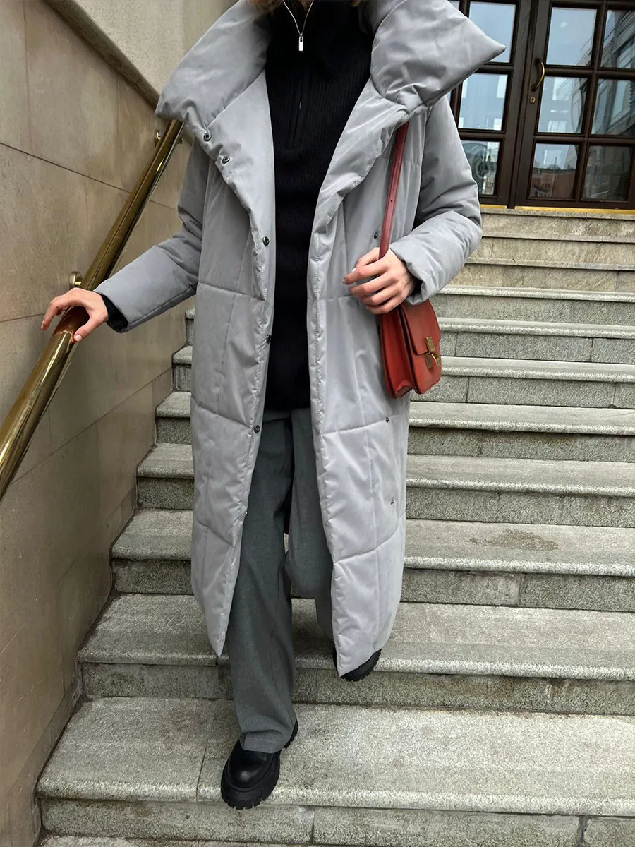 Women’s Long Windproof Puffer Parka for Winter