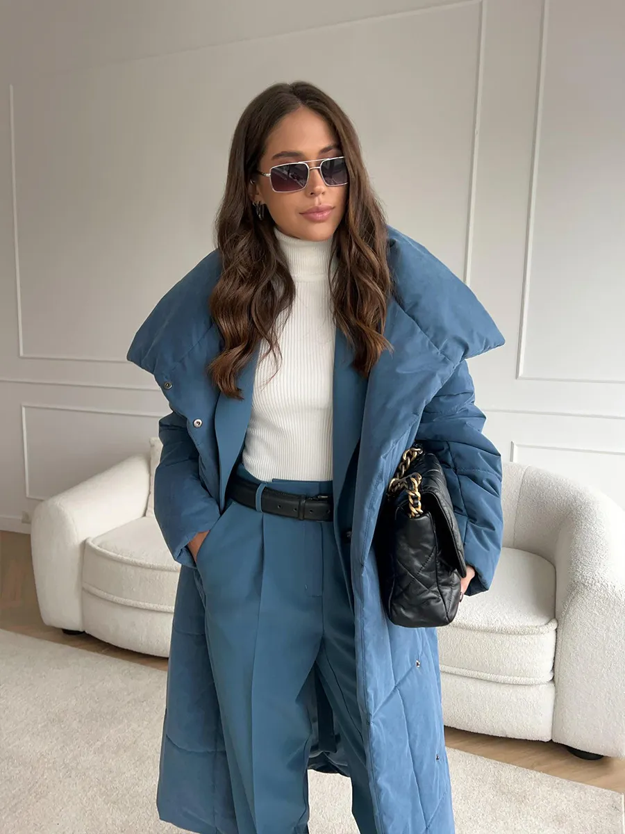 Women’s Long Windproof Puffer Parka for Winter