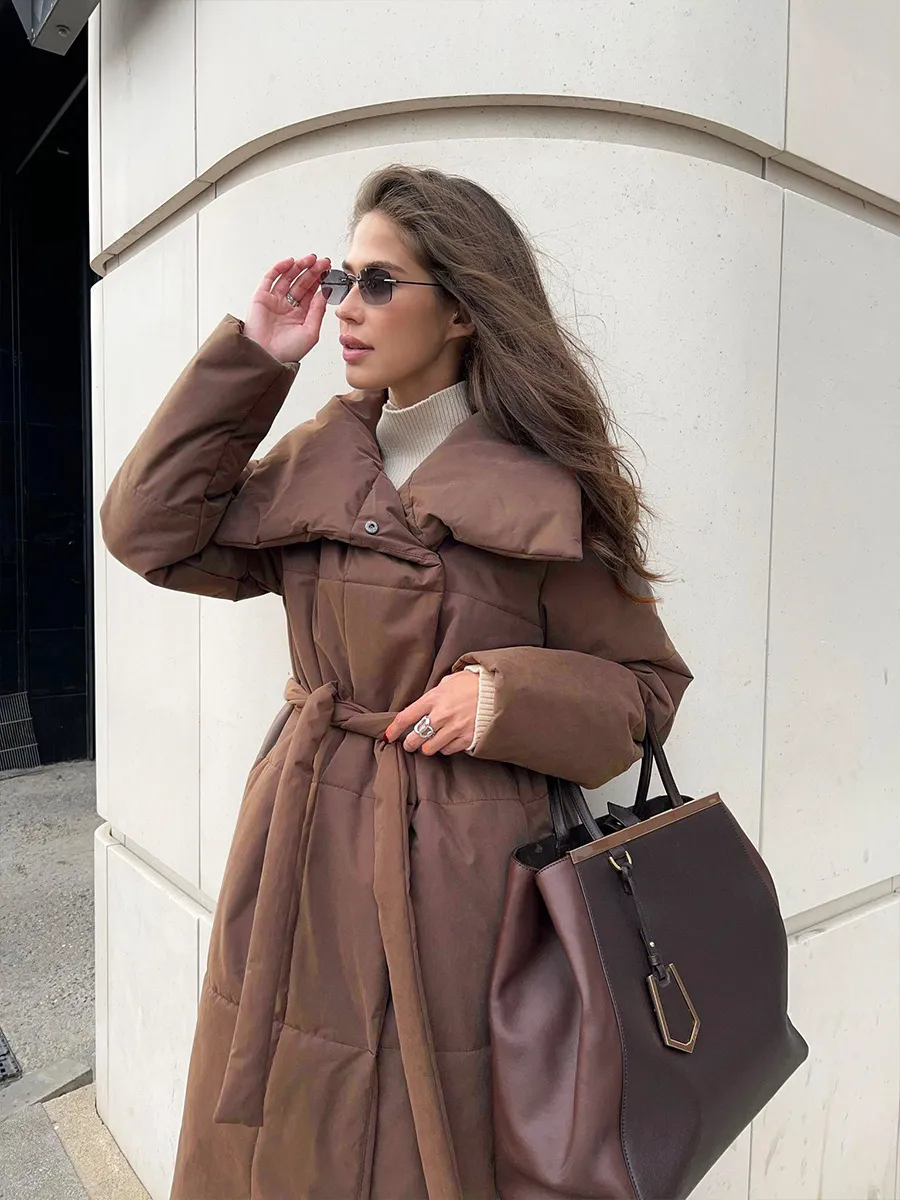 Women’s Long Windproof Puffer Parka for Winter