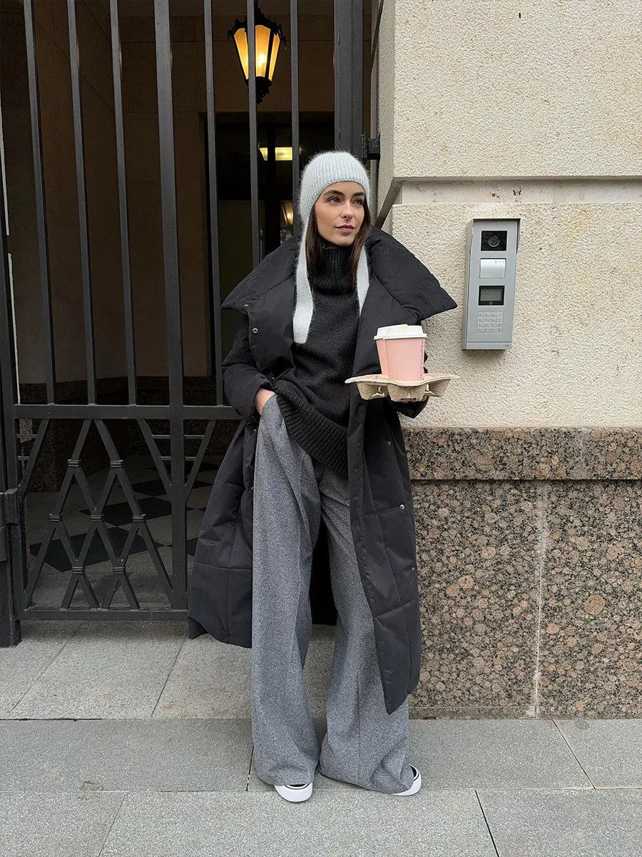 Women’s Long Windproof Puffer Parka for Winter