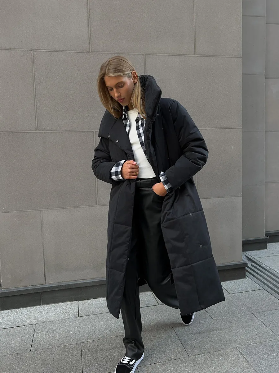 Women’s Long Windproof Puffer Parka for Winter