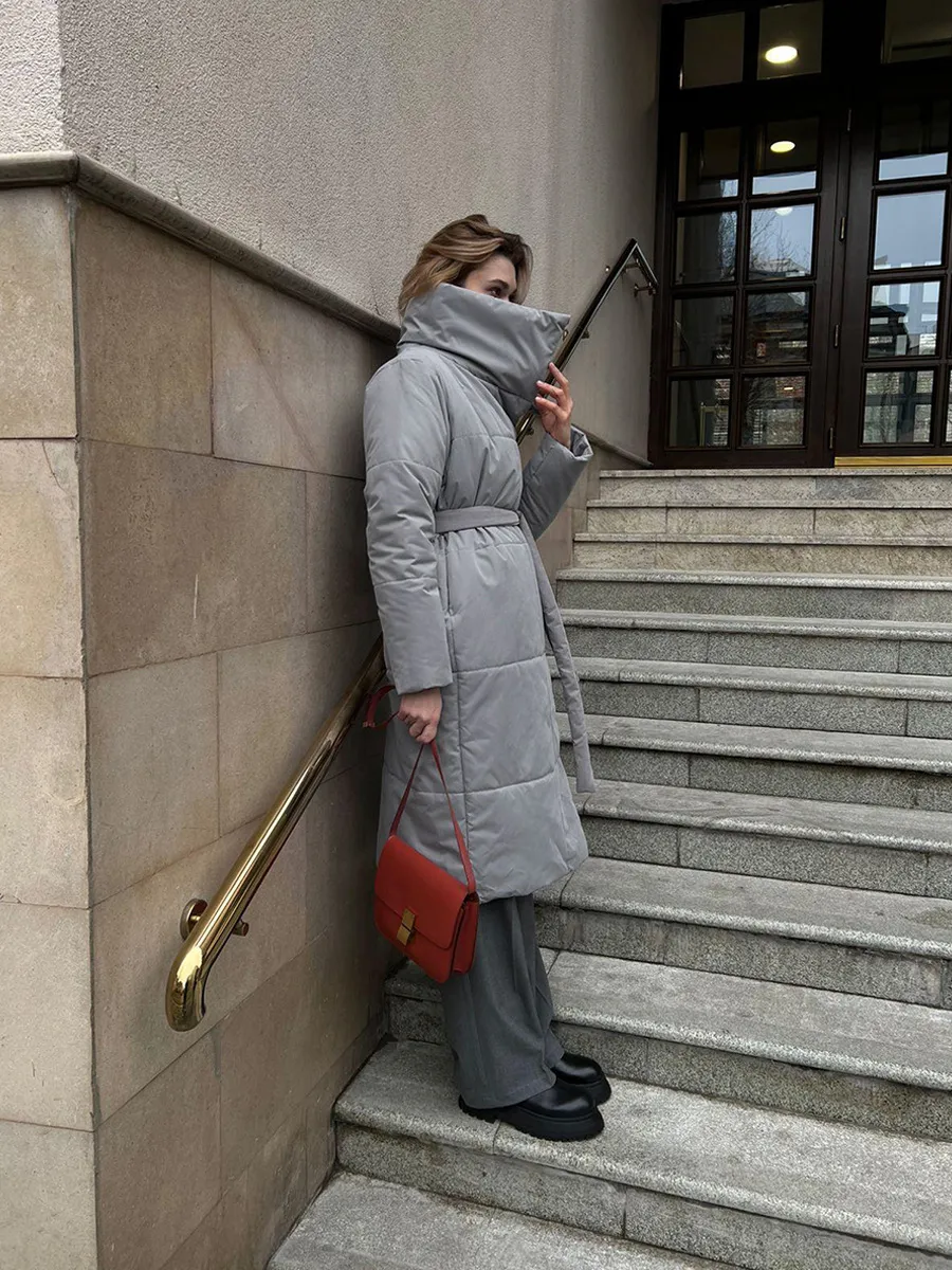 Women’s Long Windproof Puffer Parka for Winter