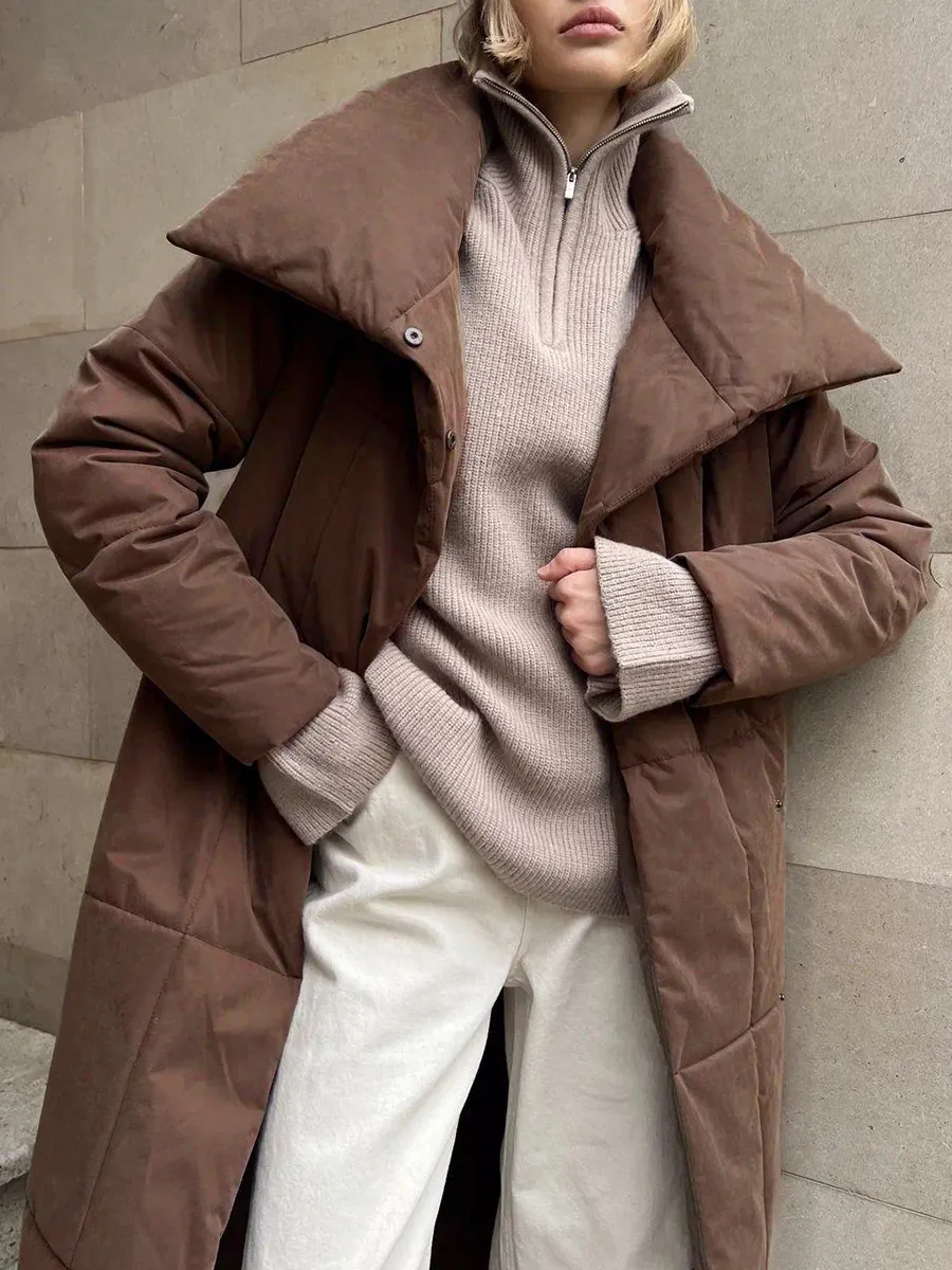 Women’s Long Windproof Puffer Parka for Winter