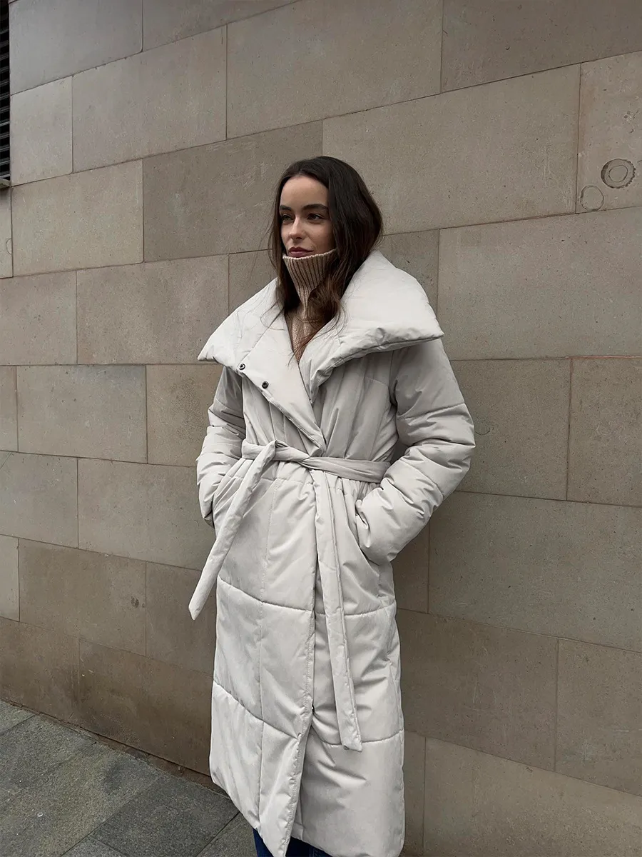 Women’s Long Windproof Puffer Parka for Winter