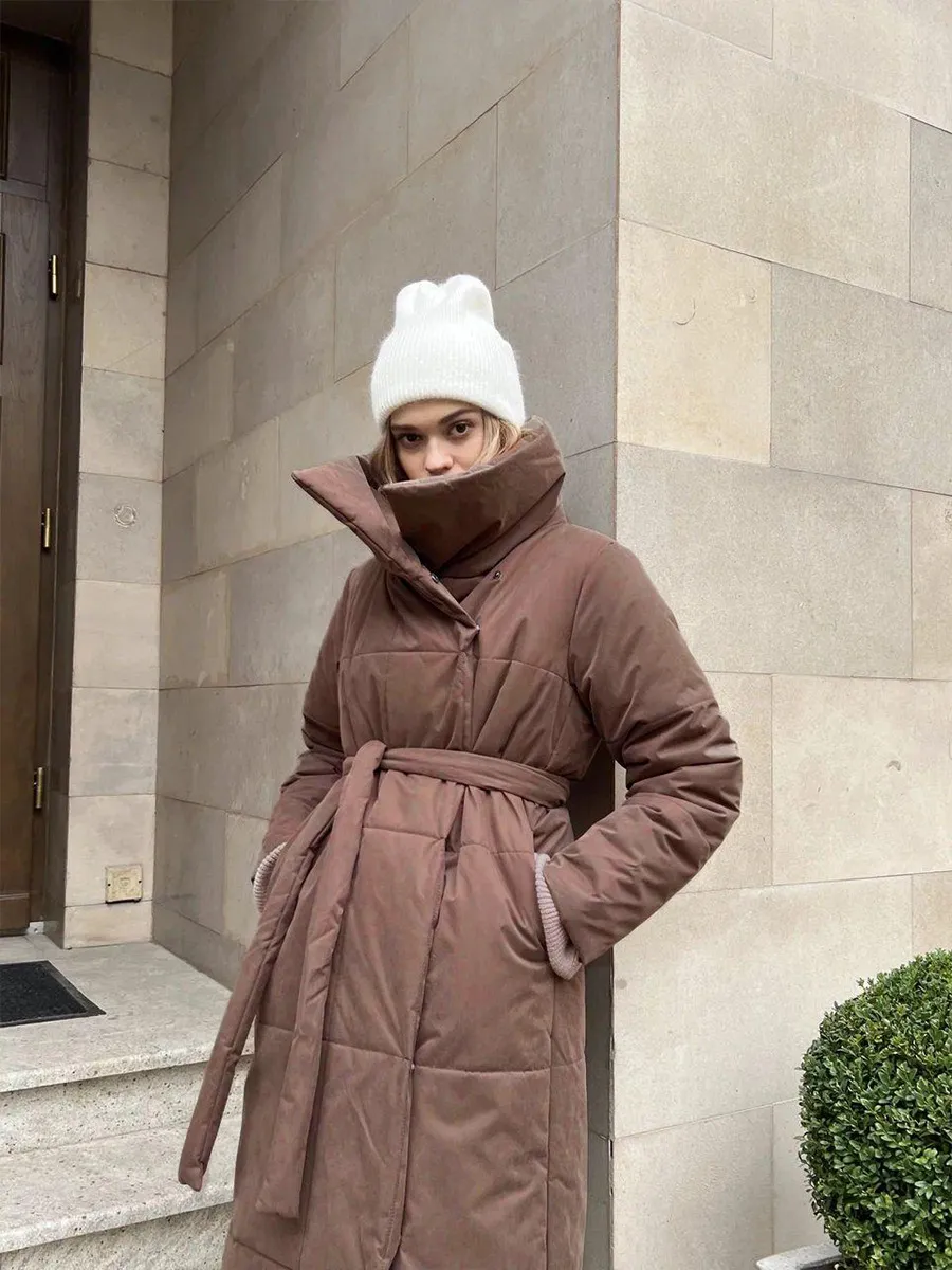 Women’s Long Windproof Puffer Parka for Winter
