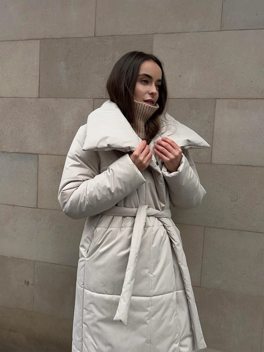 Women’s Long Windproof Puffer Parka for Winter