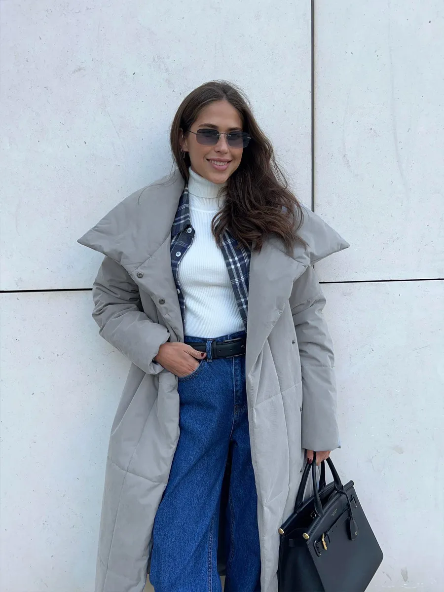 Women’s Long Windproof Puffer Parka for Winter