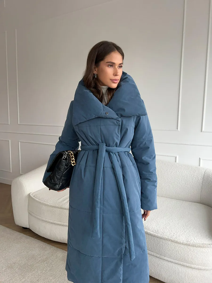 Women’s Long Windproof Puffer Parka for Winter