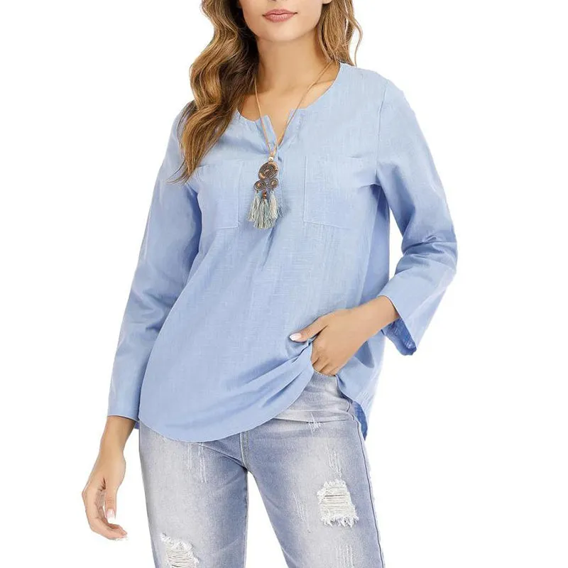 Women's Loose Cotton Long-sleeved Shirt