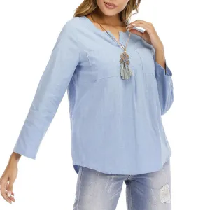 Women's Loose Cotton Long-sleeved Shirt