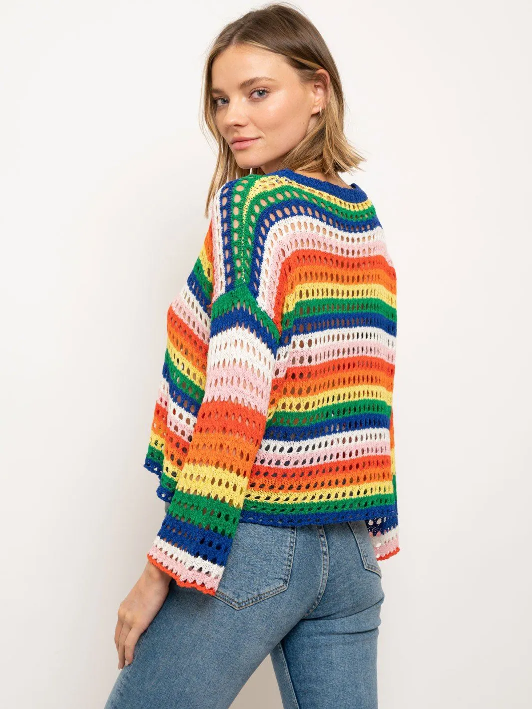 WOMEN'S MULTI COLOR SWEATER TOP
