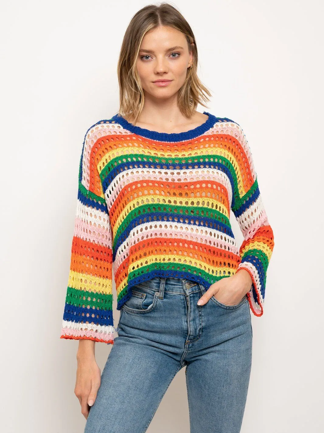WOMEN'S MULTI COLOR SWEATER TOP