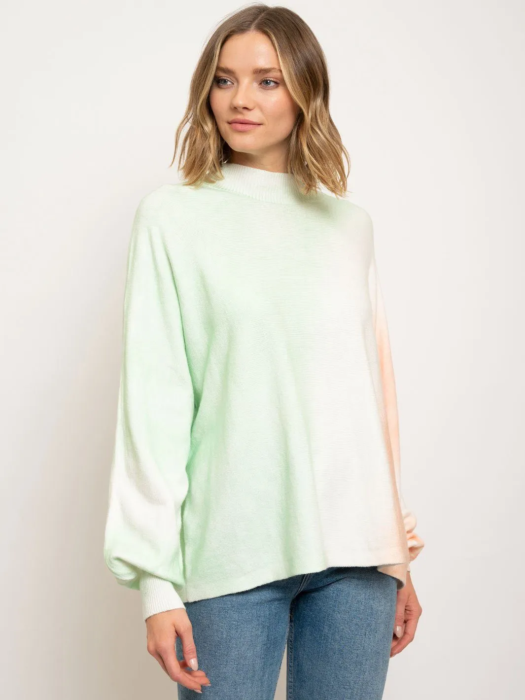WOMEN'S TIE DYE LONG SLEEVE KNIT TOP